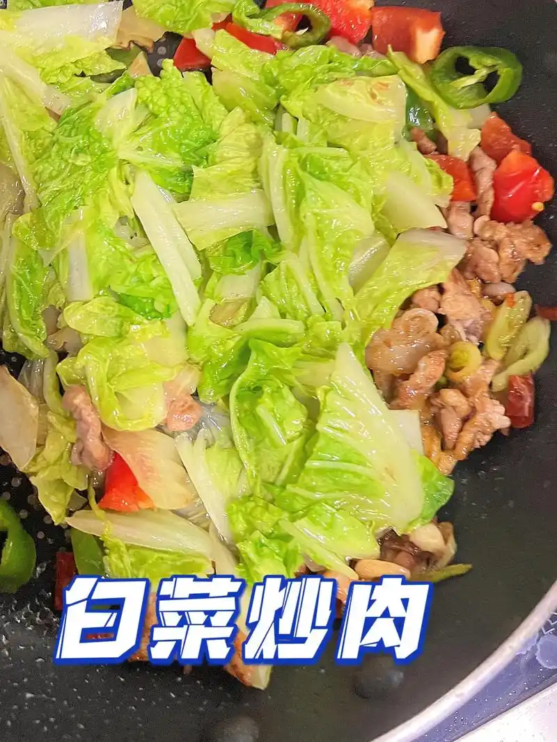 白菜炒肉片,好吃的白菜做法,多吃蔬菜身体好哦!下饭专用营养好 - 抖音