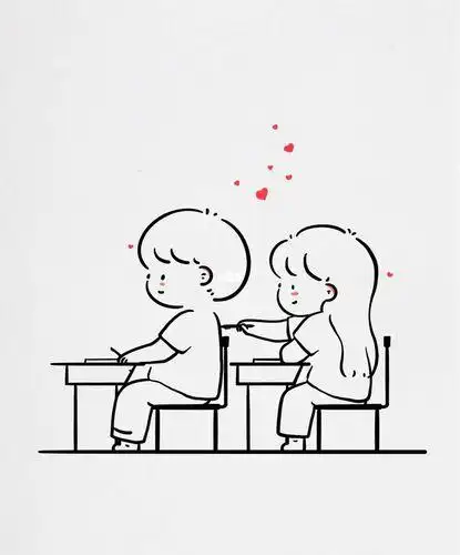 情侣简笔画简单一点的可爱的