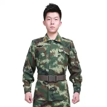 户外运动新式数码绿色迷彩服军训迷彩教官套装防静电(07武警夏作训服