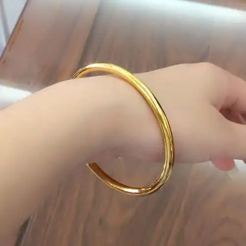 新年礼物珠宝手镯光圈足金金镯女款