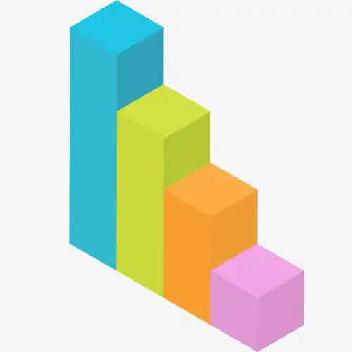 3d立体柱形图矢量插画