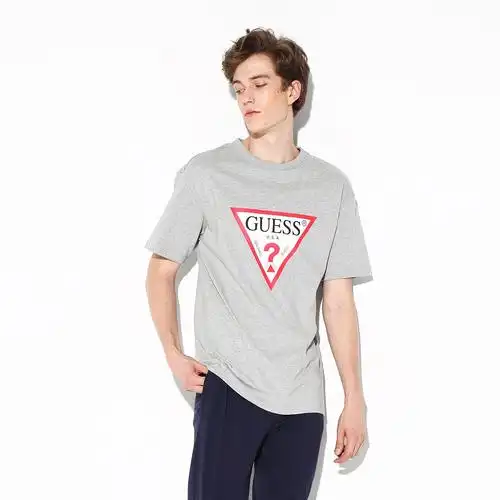 guess 男士倒三角logo贴图运动百搭纯棉短袖圆领t恤