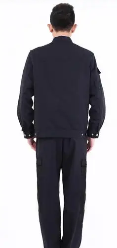 保安夹克式春秋执勤服套装 蓝灰色保卫执勤服 厂家批发订做