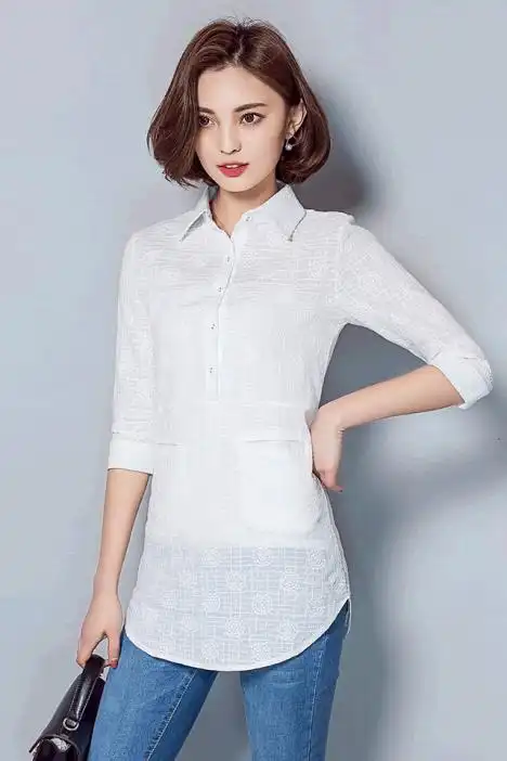 衬衫女,衬衣女白色,衬衣女新款,衬衣女长款,衬衣女