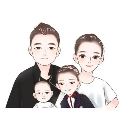 唯美全家福头像兄妹两人三口四口之家微信头像