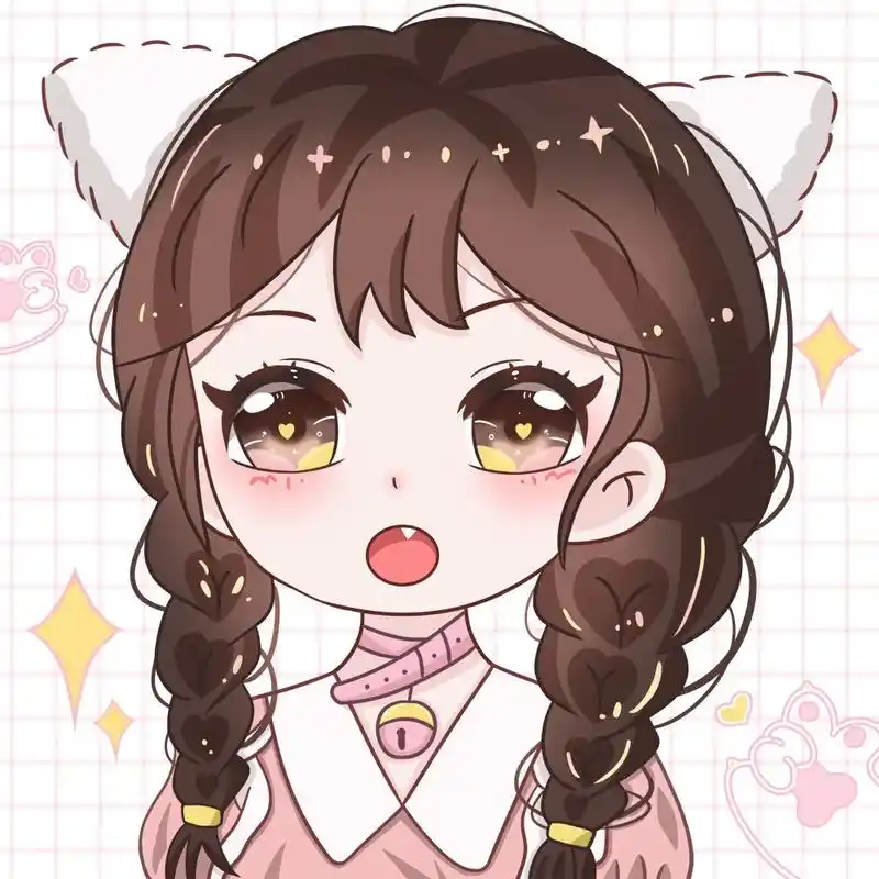 屁屁のq版头像练习 2/100.今日份打卡麻花辫少女,还是临 - 抖音