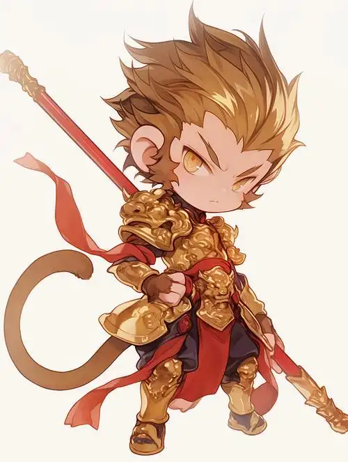 ai数字艺术卡通孙悟空插画图片素材