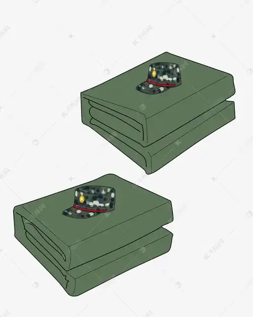 军训被子豆腐干棉被插画