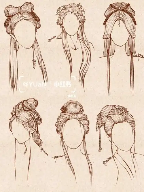 发型画法  #古风插画