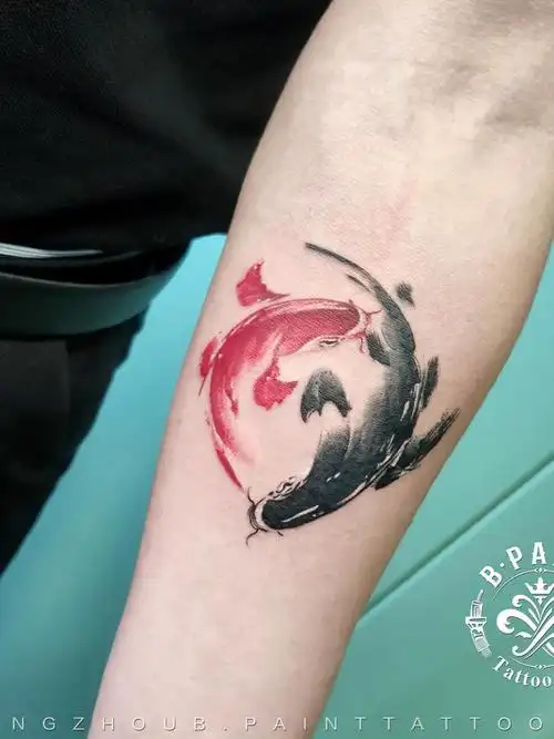 阴阳鱼_纹身图案手稿图片_黑涂-大山的纹身作品集