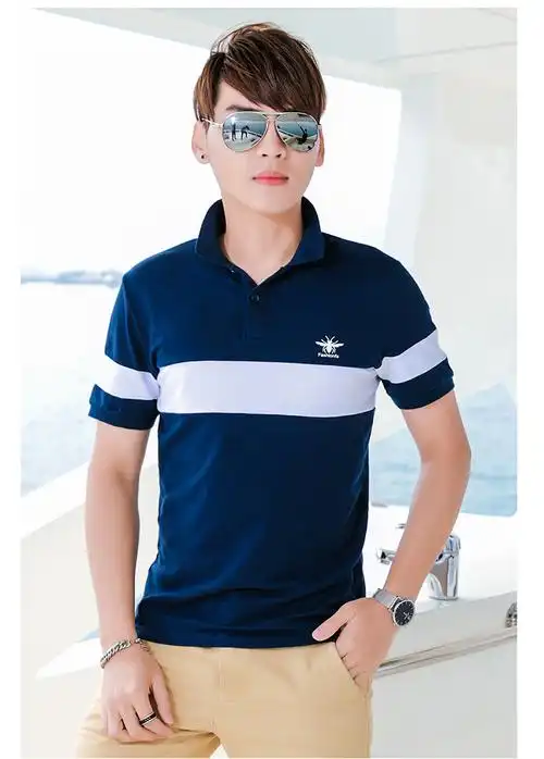 短袖t恤潮牌男装男士polo衫纯棉地摊翻领体恤上衣服夏季新款潮流