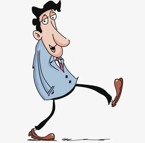 卡通商务人物走路