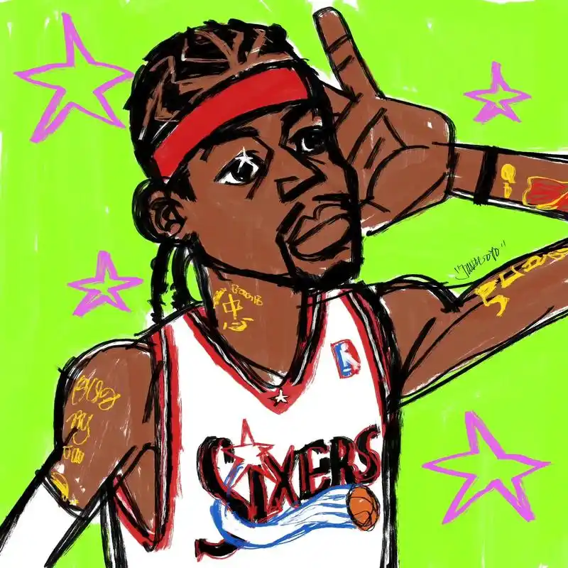 艾佛森.#画画 #nba #篮球90 #艾佛森 #76人 - 抖音