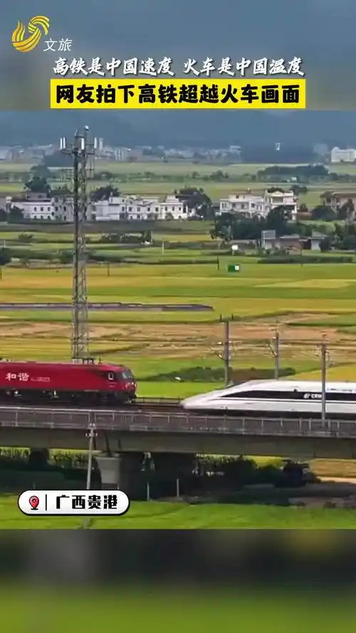 高铁是中国速度火车是中国温度网友拍下高铁超越火车画面