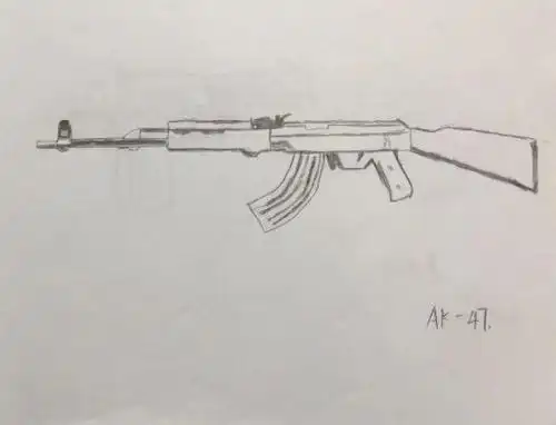 cf老玩家手绘ak47,m4a1,awm,美术老师看完笑开了花!