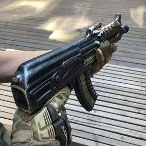 锦明12代ak74u玩具枪软弹可发射男孩冲锋抢实木成人仿真金属模型