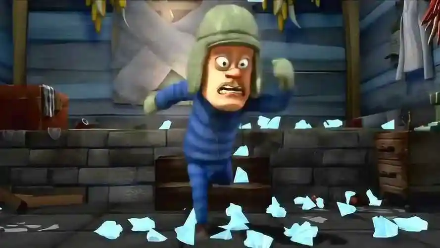 光头强家里在下冰雹了他想出去可是门窗都钉死了