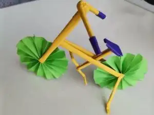 创意diy折纸手工自行车工艺品幼儿园小学手工作业折纸礼物两轮车