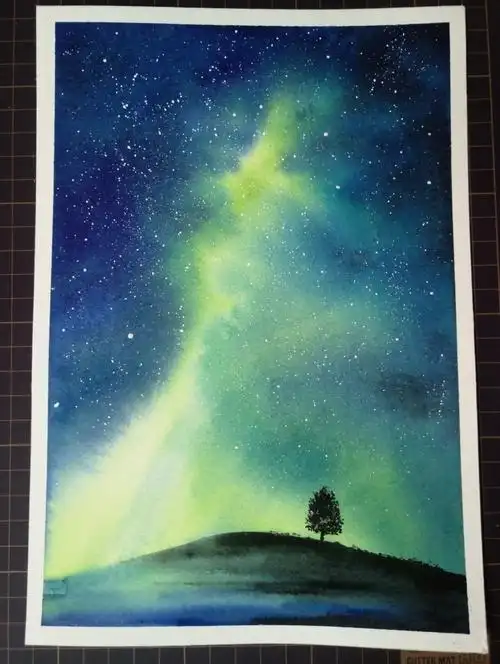 水彩星空 临摹水彩星空8k水彩星空步骤水彩星空 临摹霁の水彩湿画法