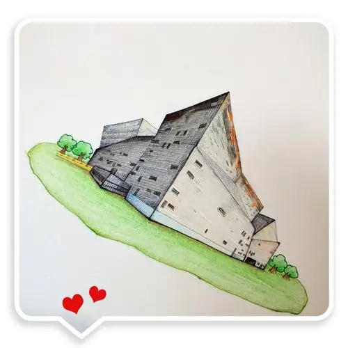 彩铅手绘宁波博物馆