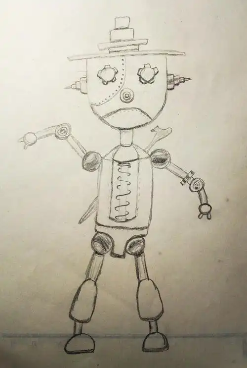 朋克机械人人物绘制