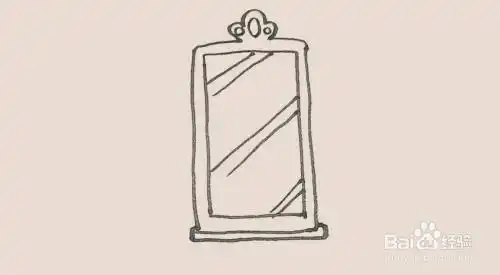 然后用斜线在镜面上画出高光的感觉