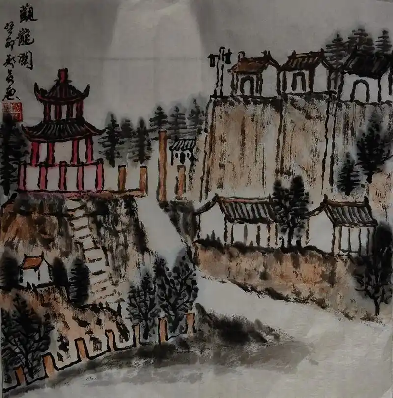 寺庙画是山水画的一种分支,也是国画的重要组成部 - 抖音