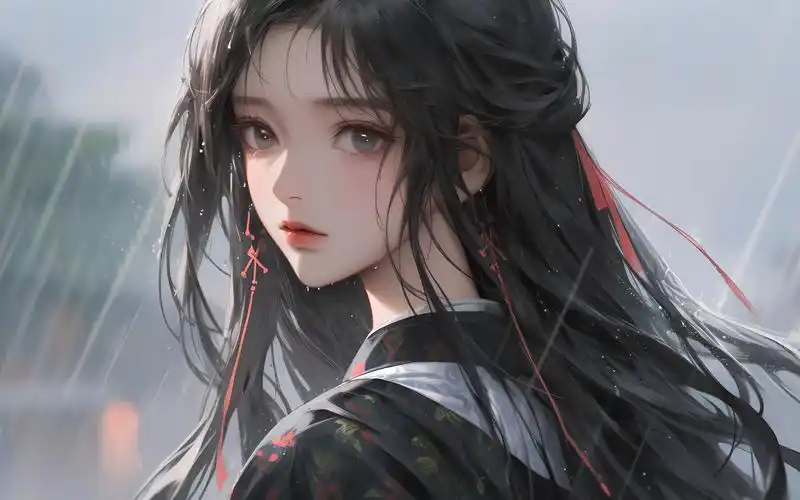 国风绝美壁纸:冷雨吹花 伤心红颜