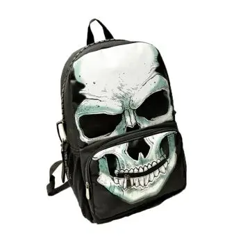 书包中学生女背包朋克个性骷髅头荧光韩版男双肩书包 骷髅 均码