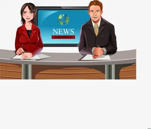 矢量手绘新闻联播