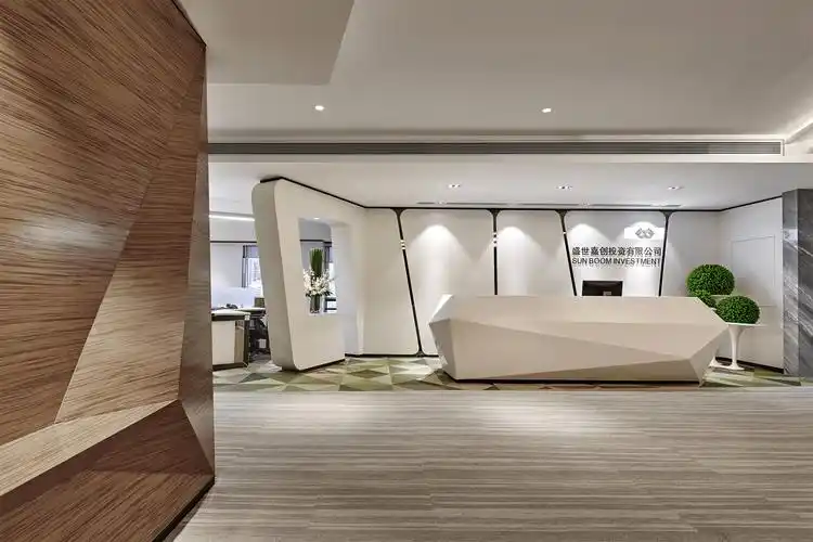 【安徽山水精工装】办公室设计2022最新前台造型盘点系列(一)_施工_装