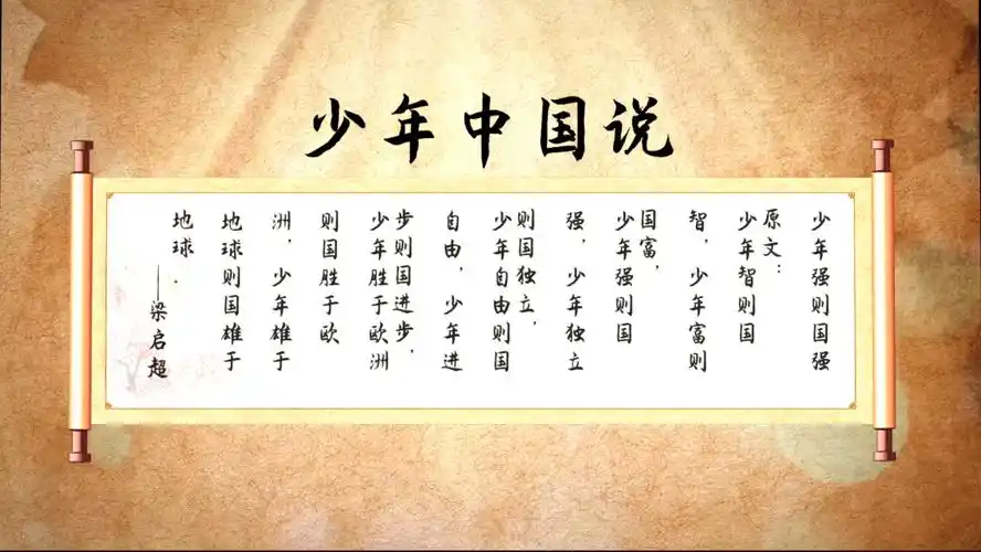 少年中国说背景视频素材