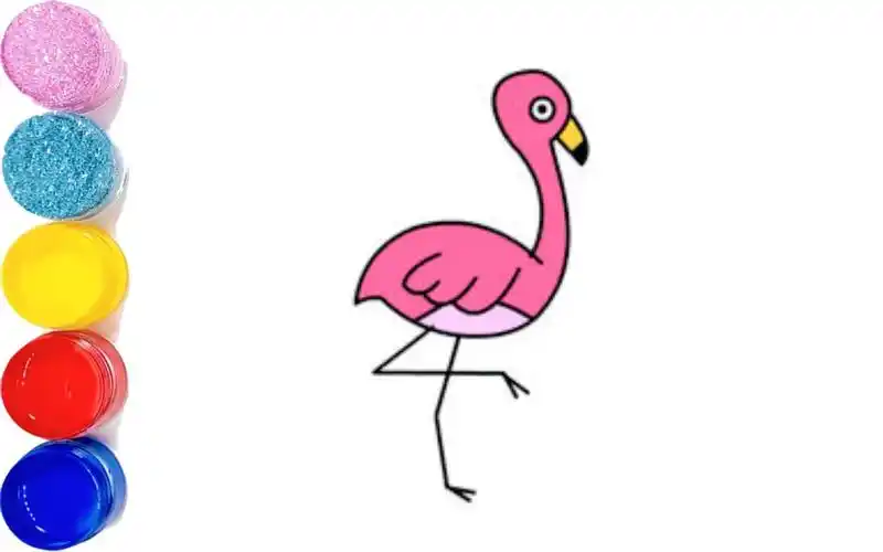 教小朋友简笔画火烈鸟并涂上喜欢的颜色