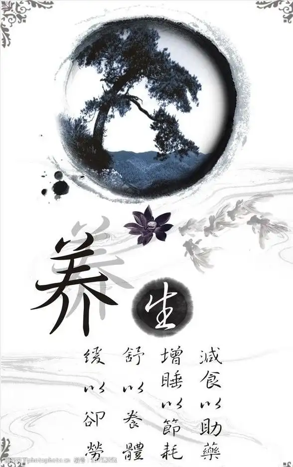 关键词:养生馆文化 养生文化 荷花 金鱼 古树 古典花边 古诗 中国风