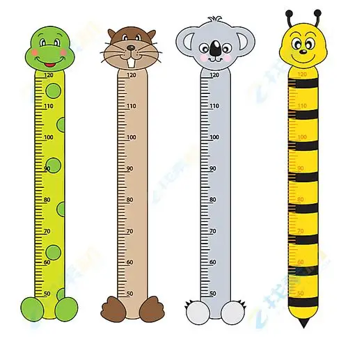 设计模板 底纹背景 可爱趣味身高标尺矢量素材下载