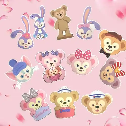 网红达菲芭蕾兔行李箱贴纸卡通电脑笔记本少女心水笔记本个性小贴纸