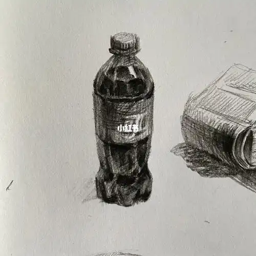 嘿嘿好喜欢小可乐#每日一练  #素描静物  #静物素描  #素描可乐