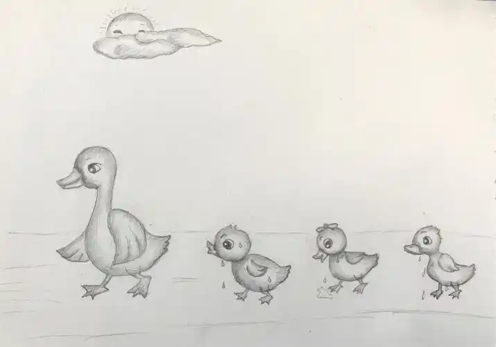 鸭妈妈又带着小鸭们排着整齐的队伍走过温哥华街道.