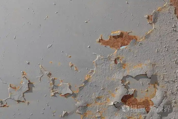 灰色纹理, 生锈的铁表面残余的旧漆, 缺口油漆, 灰色纹理, 背景