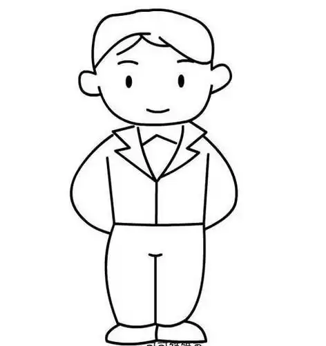 帅气的小男生简笔画步骤图解教程男生站着简笔画人物简笔画站立的男孩