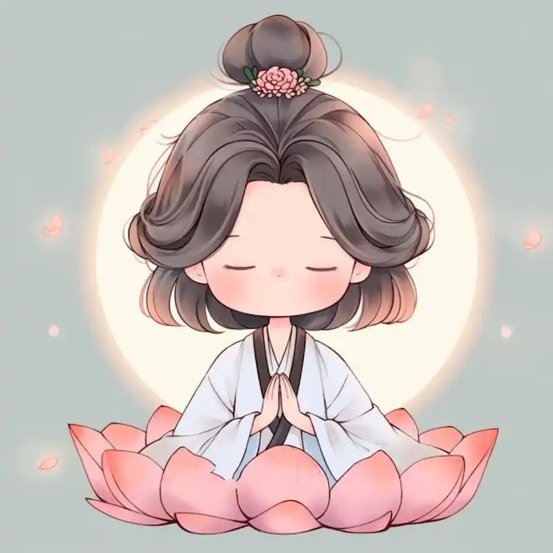 荷花女孩 佛系少女|治愈系头像 前面几张我加了字,后面的是没加字的