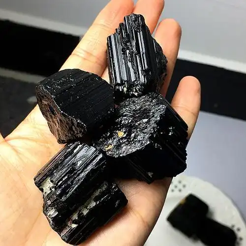 天然黑碧玺原石原矿物黑色水晶托玛琳电气石大块毛料把玩家居装饰