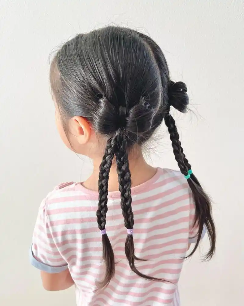 幼儿园上学发型素材之双马尾麻花辫建议收藏 #儿童日常编发# #儿童