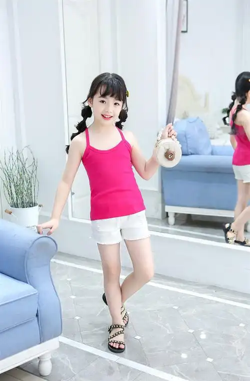 背心儿童吊带女孩外穿夏季打底上衣8-12岁中大童夏季薄款小学生棉内衣