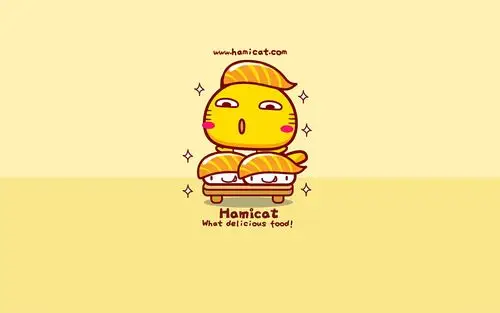 哈咪猫吃货系列可爱卡通图片桌面壁纸