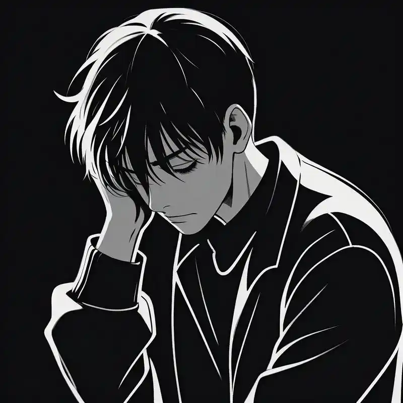 黑白素描风格94伤感失落孤独头像 给大家带来一组黑白素描风格的