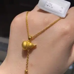 周大福珠宝足金流苏葫芦黄金吊坠计价精品吊坠不含链子