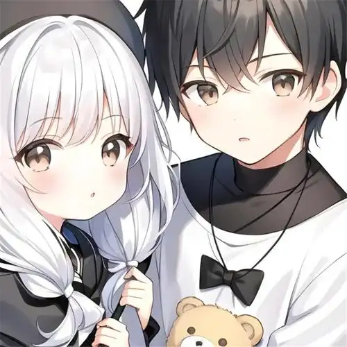 简约干净情侣头像动漫 恋爱时情侣间甜蜜的瞬间_情侣动漫头像_头像屋