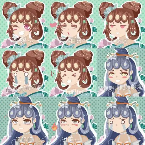 同人绘画q版小乔青蛇头像表情包