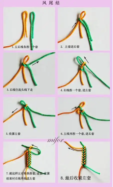 手链常用编结法——凤尾结
